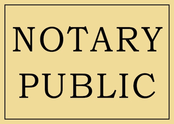 Notary Public Sign 2 5 x 7 Notary Public Sign Notary Sign