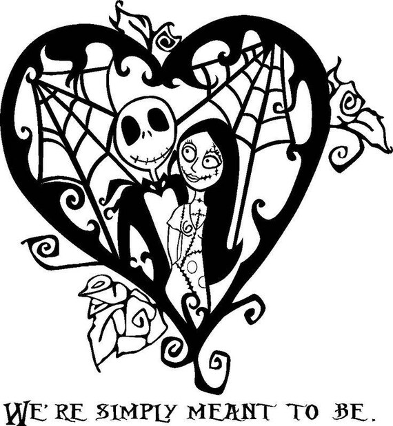 Jack and Sally Simply Vinyl Decal Multiple colors and