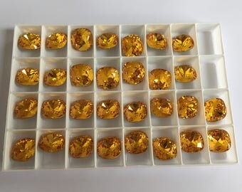 Lot de 4 cabochons cristaux Swarovski 4470 12mm à sertir Sunflower