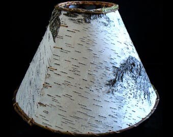 Birch Bark Lampshades Handcrafted/Hand-sewn Crafted From Real Birch Bark 7 Sizes 21", 18", 16" 14", 12", 9" And Two Sizes Of Chandelier Type