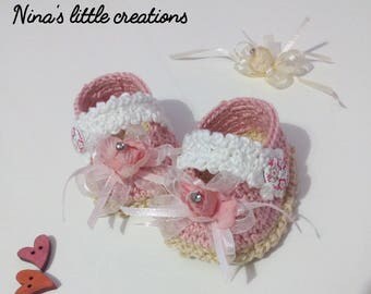 crochet baby shoes with cotton yarn