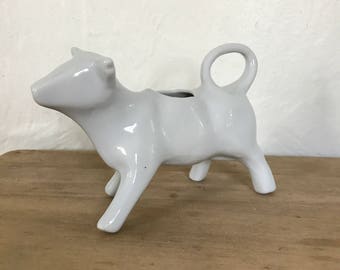 Vintage cow creamer, cow pitcher, white creamer, white pitcher, vintage kitchen, Farmhouse decor