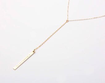 bar gold reversible custom personalized necklace