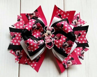 Minnie Mouse Hair Bow/Minnie Mouse Hair Clip/Minnie Mouse Bow/Minnie Hair Bow/Disney Hair Bow/Character Hair Bow/Minnie Mouse Barrette