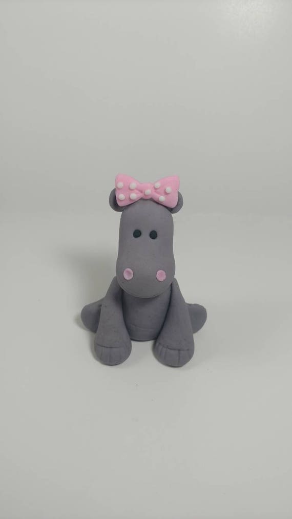 Fondant Hippo Baby Cake Topper Fondant Animal Baby Cake