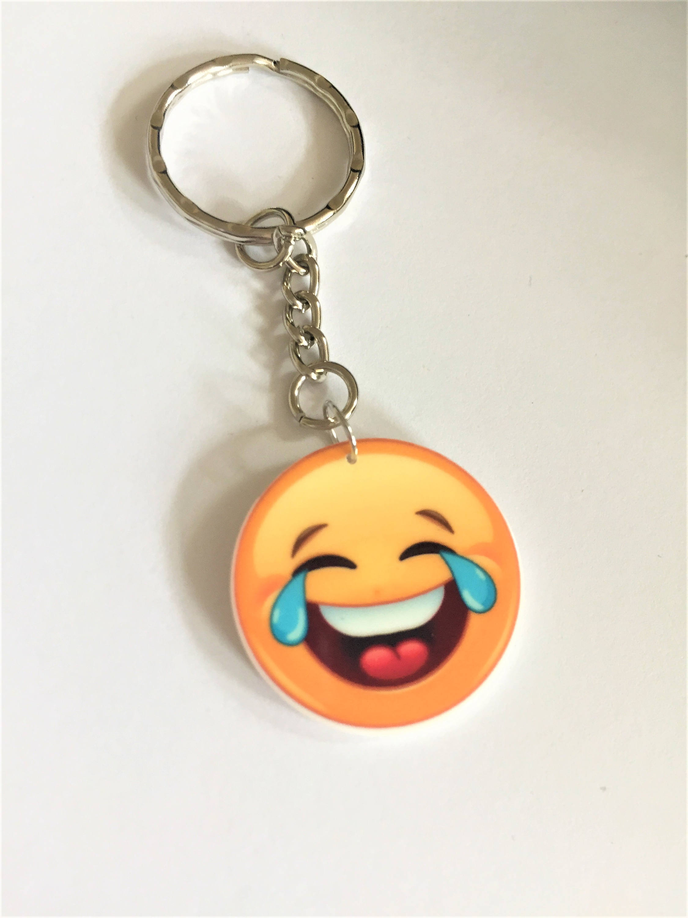 Emoji inspired keyring Emoji inspired keychain Laughing