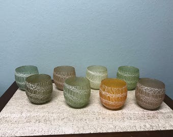 Vintage Multicolored Spaghetti String Roly Poly Glasses - Color Craft