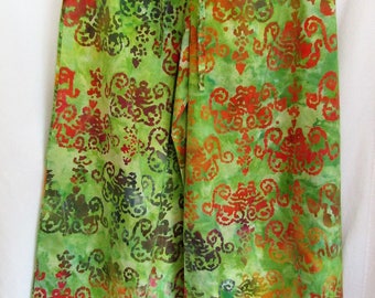 Batik print wide leg trousers