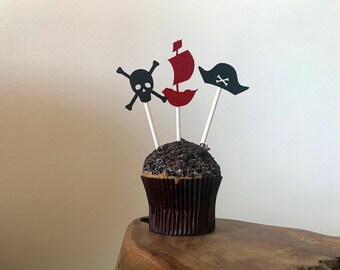 12 pc. Pirate Decorations, Pirate Cake Toppers