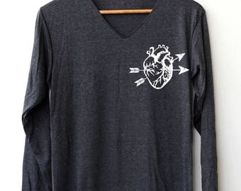Broken Heart Shirt - Love Shirt - Valentines Shirt - Girlfriend Shirt T-Shirts Long Sleeve Unisex Adult S M L XL