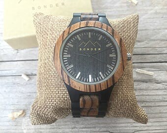 Wooden Watch by S O N D E R. Mens Wood watch, Bespoken Wooden Watches for men. Mahogany and Sandalwood Gents Watch