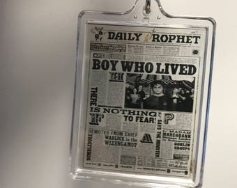Harry Potter Daily Prophet Clear Transparent Acrylic Keychain Acrylic Keyring