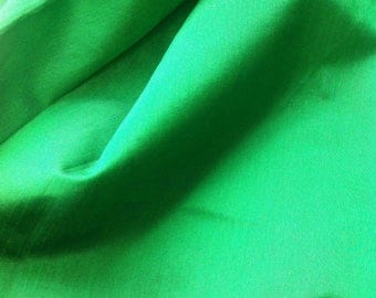 Green Silk Fabric: Indian Fabric, Silk Fabric By The Yard, Green Dupioni Fabric, Indian Dupioni silk Fabric, Dupioni Silk fabric