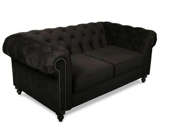 South Cone Home Trento Chesterfield Velvet Tufted Premium Sofa