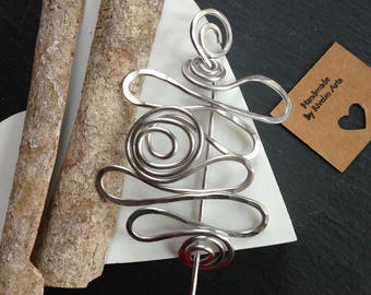 Stunning silver shawl pin, hair barrette, scarf clip, wire wrap brooch, gift for her, hair accessories, sweater clip, pin for chunky knits