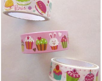 Lot de 3 Rouleaux de ruban adhésif - CUPCAKE