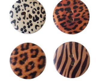 4 round buttons wood 2.5 cm Savannah