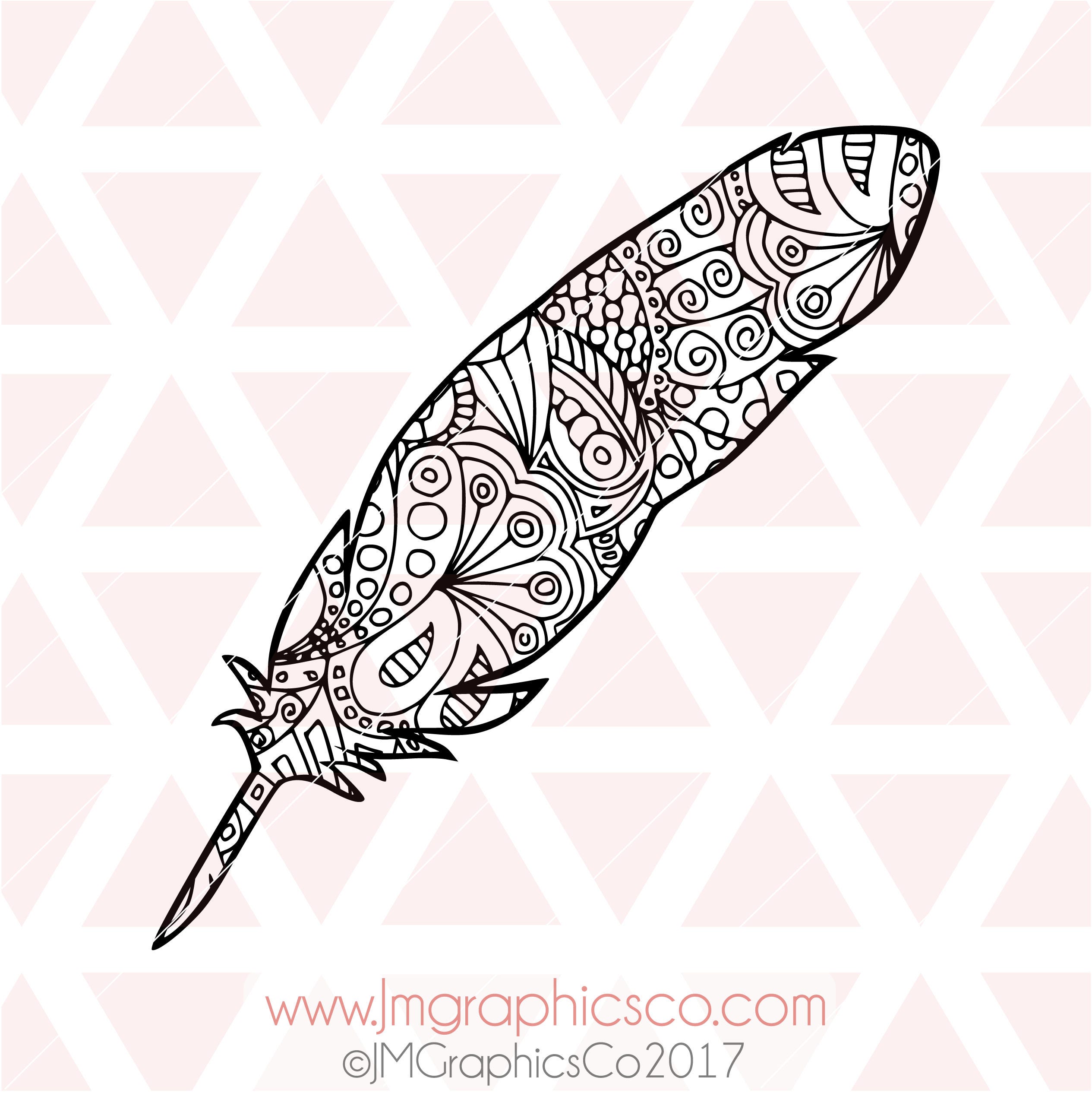 Download Zentangle Feather svg eps dxf png cricutcameoscan N cut