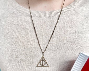 Deathly Hallows Necklace || Jewelry, Geek Gifts, Unusual Gifts, Hogwarts, Gifts for Her, Gifts for Him
