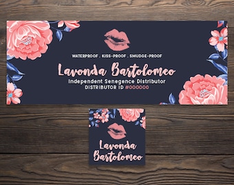 LipSense Facebook Cover, LipSense Social Media, SeneGence International, Distributor, Personalized, Digital File, Dark Floral, LIPFBC001