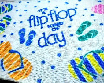 Hand Painted Sock Blank /It's a Flipflop Kind of Day / Tissu Tricoté peint à la main