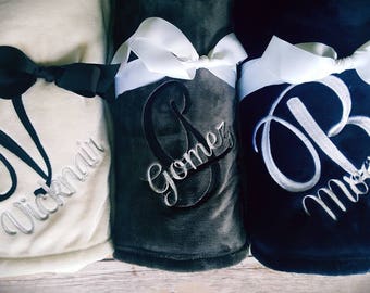 Monogrammed Blanket, House Warming, Wedding Shower gift, bridal shower gift, Real Estate Closing Gift - Family blanket - Grandmothers gift