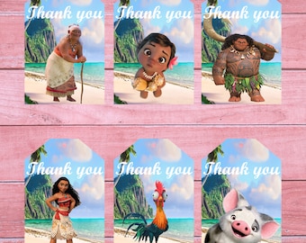 80% OFF SALE Moana thank you tag moana thank you moana tags thank you tags moana favor tags princess moana moana printable moana tag Moana