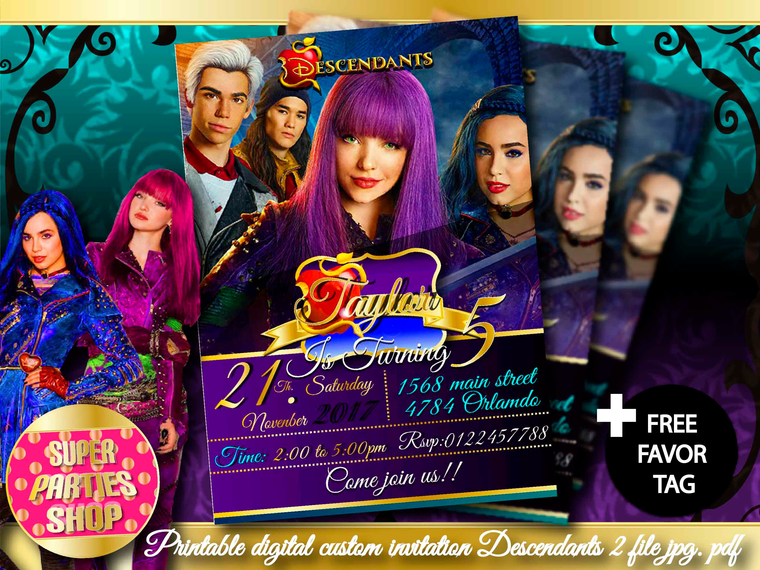 Descendants Party Invitations Printable Free 7