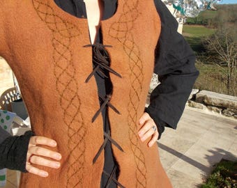 Gilet medieval celtique, waistcoat cardigan