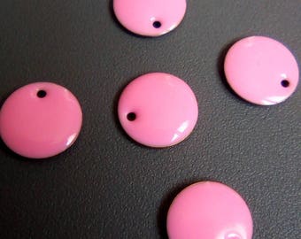 5 sequins round pink 12mm double sided