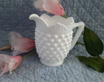 Fenton Hobnail Milk Glass Creamer