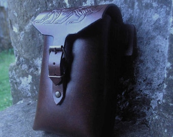 Fenrir / Fenris Leather Side Pouch, Larp Viking Fantasy