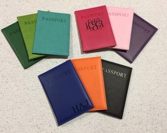 Monogram passport cover, passport holder, personalized gift, bridesmaid gift, destination wedding, bridal shower gift, Stocking, travel