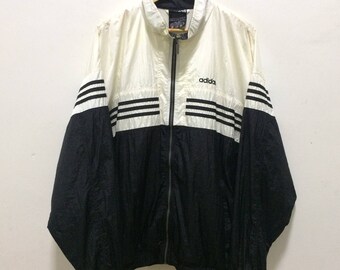 Vintage Adidas Windbreaker Jacket Hip Hop Adidas Spellout Adidas Trefoil Big Logo