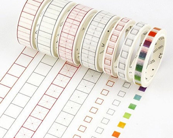 To Do list washi tape, school supplies, Check Box, bullet journal accessories, check list, productivity, rainbow washi, squared washi tape