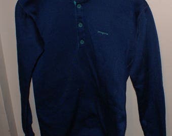 Vintage VTG Patagonia Long Sleeve Sweater w/ 1/4 Buttons & Zip
