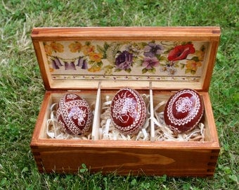 wooden box, easter eggs, pysanky, unique gift, Polish pysanky ,box with Easter eggs