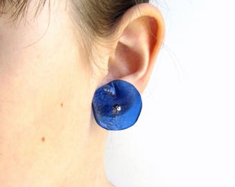 Orb jewelry earring Royal blue jewelry Dark blue earring Beach jewelry Sky blue earring Blue summer earring Sister blue jewelry Wife jewelry