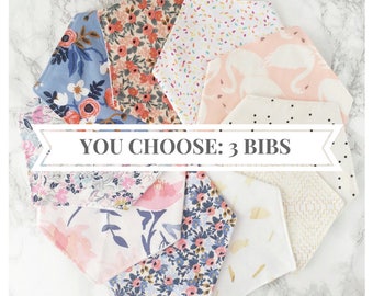 Set of 3 Bandana Bibs, baby bibs, baby bandana bib, baby bandana, baby bibs, bibs, dribble bib, drool bib, burp cloth, baby shower gift