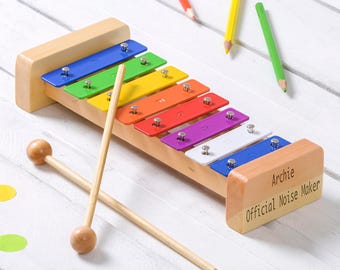 Engraved 8 Note Xylophone, Personalised Kids Xylophone, Personalised Musical Toy