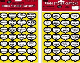 Pioneer Photo Sticker Captions Self Adhesive Acid Free Special Events Vacation Family and Pet All Occasion New & Used Set 2