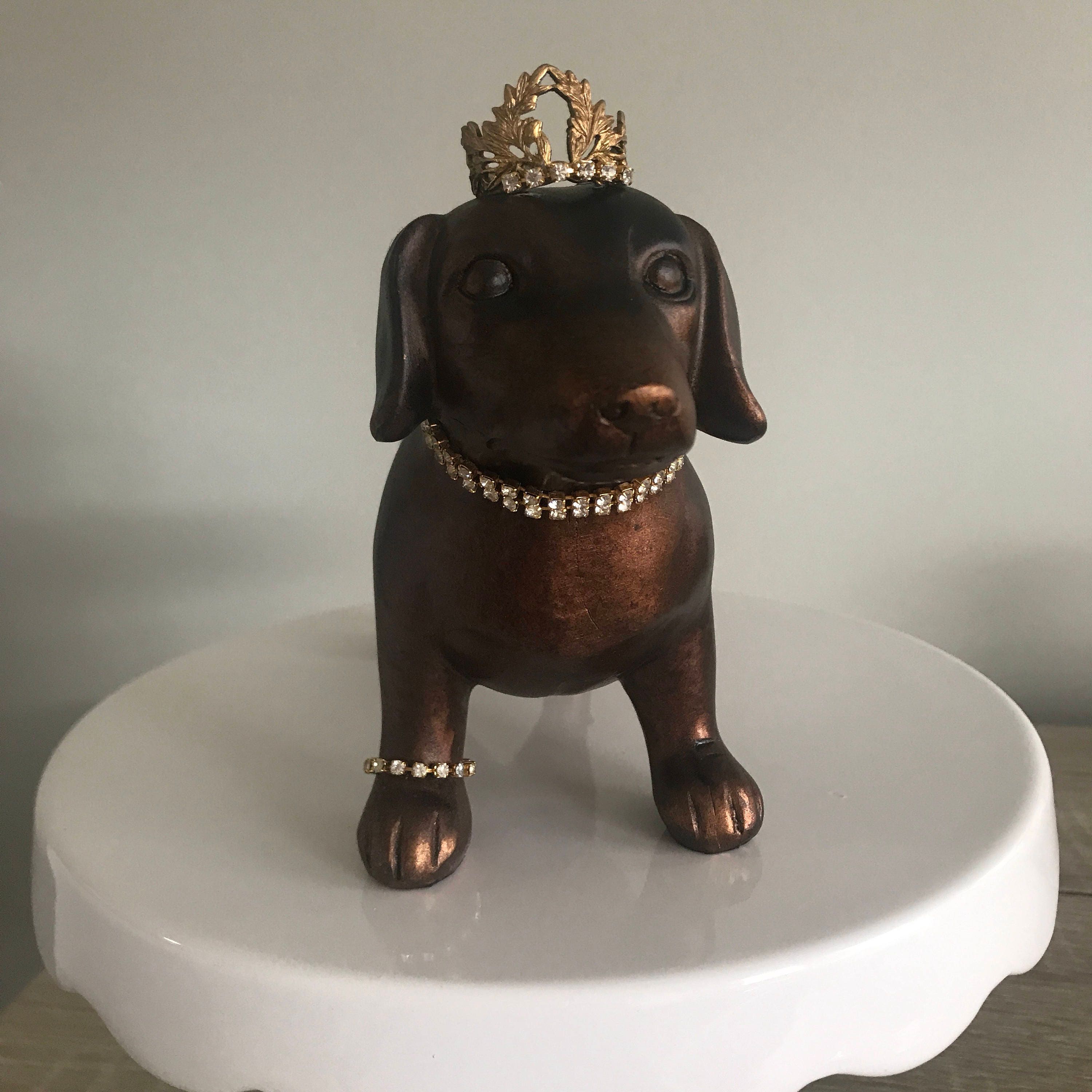 dachshund resin statue