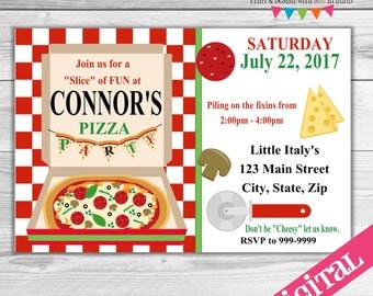 DIGITAL Pizza Party invitation