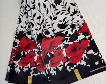 Fabric per yard/African Fabric/African Print Fabric/Red Black and White African Fabric/African Wax Print/Ankara Print/African Clothing/