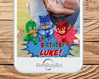 PJ Masks Snapchat Filter, P J Masks Party Geofilter, P J Masks Snapchat Filter, P J Masks Birthday, PJ Masks Filter