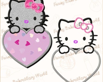 BOGO FREE! Hello Kitty applique embroidery design, machine embroidery design, embroidery designs. Instant download, 3 sizes, 8 formats #2015
