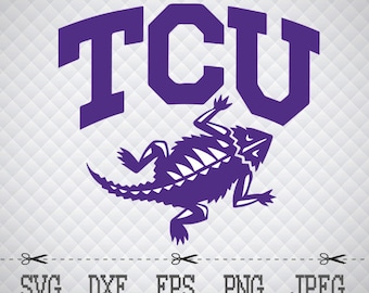TCu Horned Frogs Logo SVG DXF EPS Png Digital Cut Vector Files Silhouette Studio Cricut Design Space for Cameo & Cricut Explore Vinyl