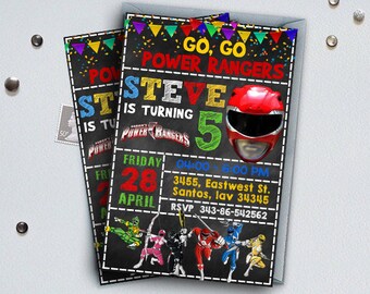 Power Ranger Invitation-Power Ranger Birthday-Power Ranger Party-Power Ranger Birthday Invitation-Power Ranger Birthday Party-Ranger Card