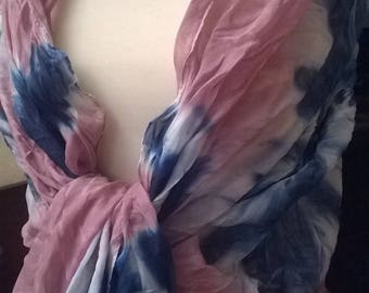 Viscose and cotton ruffled scarf