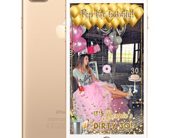 Glitter or Champagne Bottles Birthday SnapChat Filter